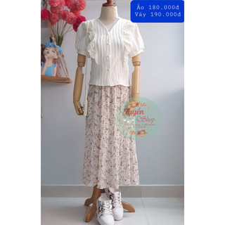 Áo croptop viền bèo