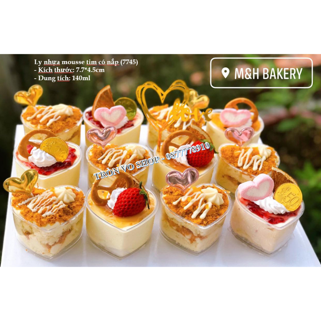 Ly nhựa mousse tim 7745 - 77*45mm