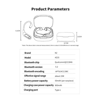 Cáp bluetooth KZ AZ15 Upgrade Wireless Headphones Bluetooth-compatible 5.2 Cable Wireless Ear Hook B/C PIN Connector Wit