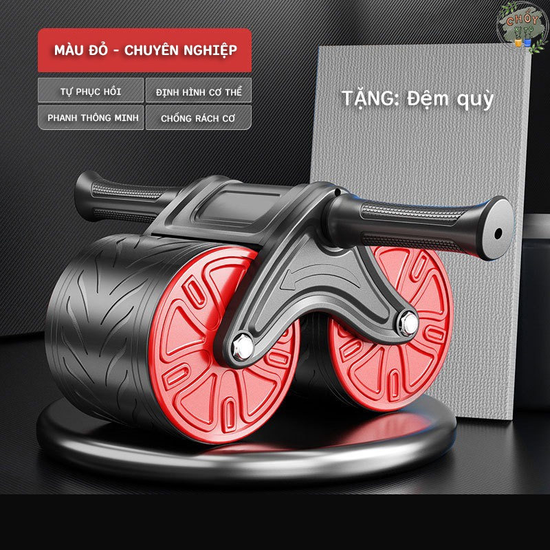 Con lăn tập bụng trợ lực xe 2 bánh, Dụng cụ tập bụng giúp giảm cân, eo thon thế hệ mới 2023