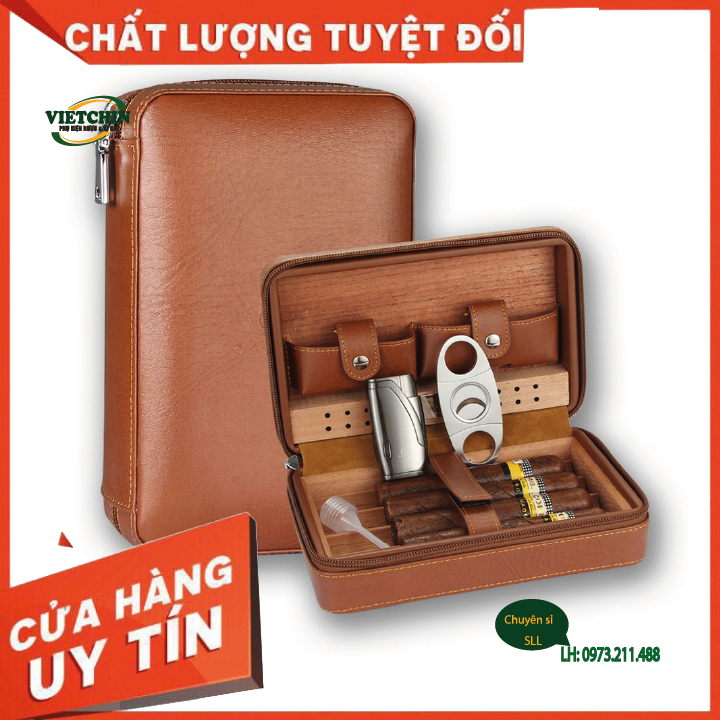 Bao da đựng xi ga 4 điêu - Hàng Chính Hãng - Freeship - CI114+5
