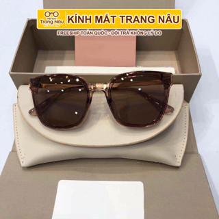 Kính râm thiết kế mắt mèo kiểu Hàn Quốc chống tia UV400 cho nam lẫn nữ tặng kèm khăn hộp đựng kính