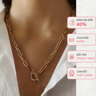 Vòng cổ dây xích cá tính mạnh mẽ dành cho nữ Latte