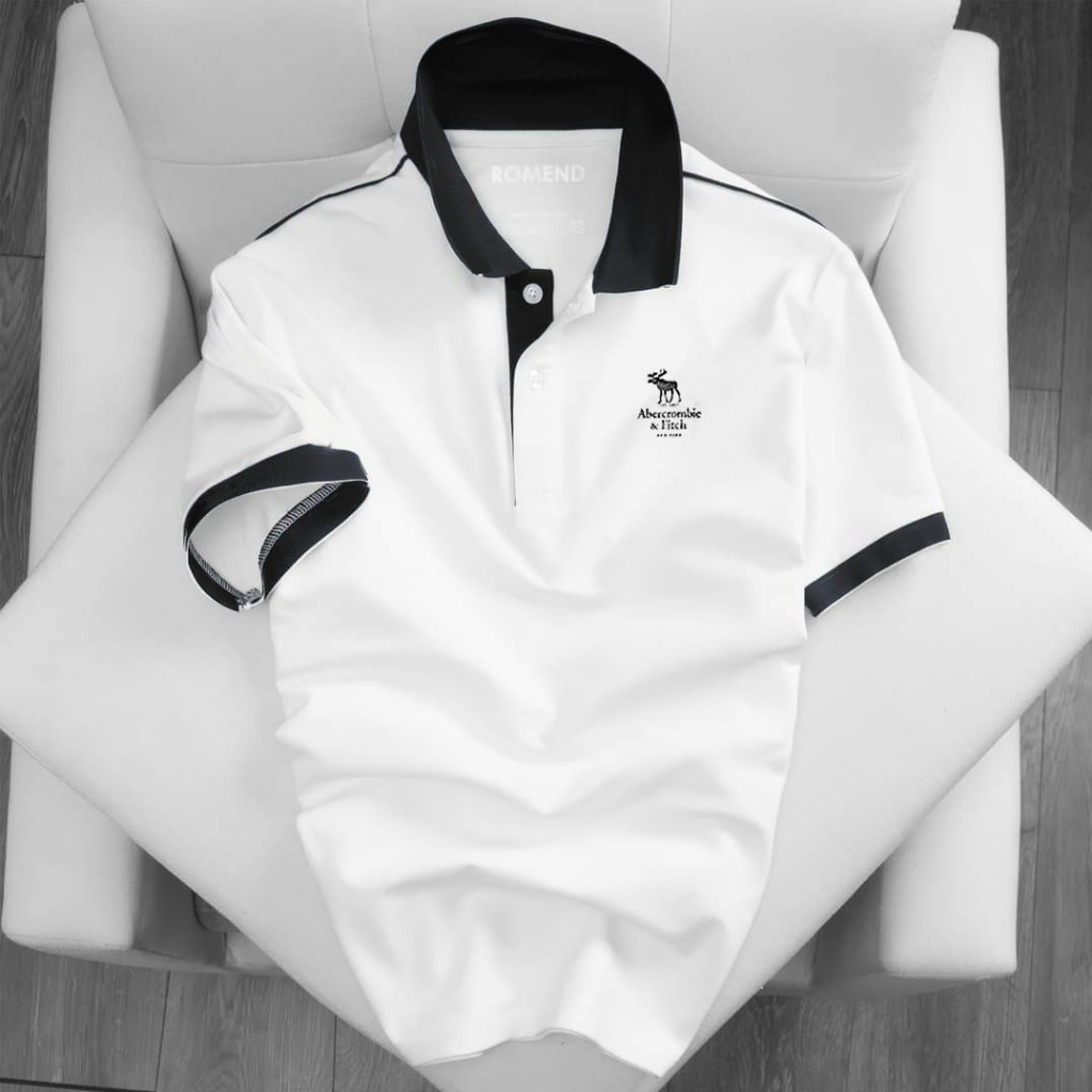 Áo Polo Nam màu Trắng phối viền đen POLOB&W áo thun có cổ Polo phong cách lịch lãm Phông nam cổ trụ vải đẹp POL-30