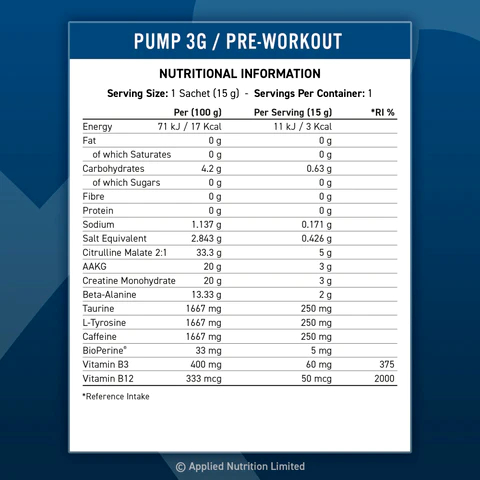 PUMP 3G Pre Workout Vị Rainbow Unicorn Bổ Sung Năng Lượng & Tăng Hiệu Suất