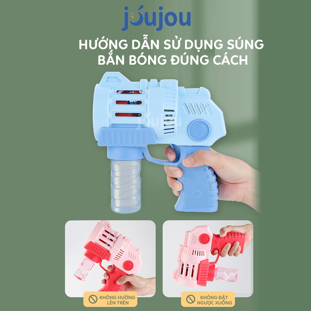 Đồ chơi bắn bong bóng xà phòng JuJou let's play cho bé thiết kế 5 nòng cỡ bự làm từ nhựa ABS cao cấp