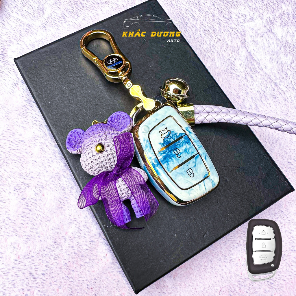 Ốp chìa khoá HYUNDAI I10 ELANTRA TUCSON vân đá hoa cương cao cấp sang trọng