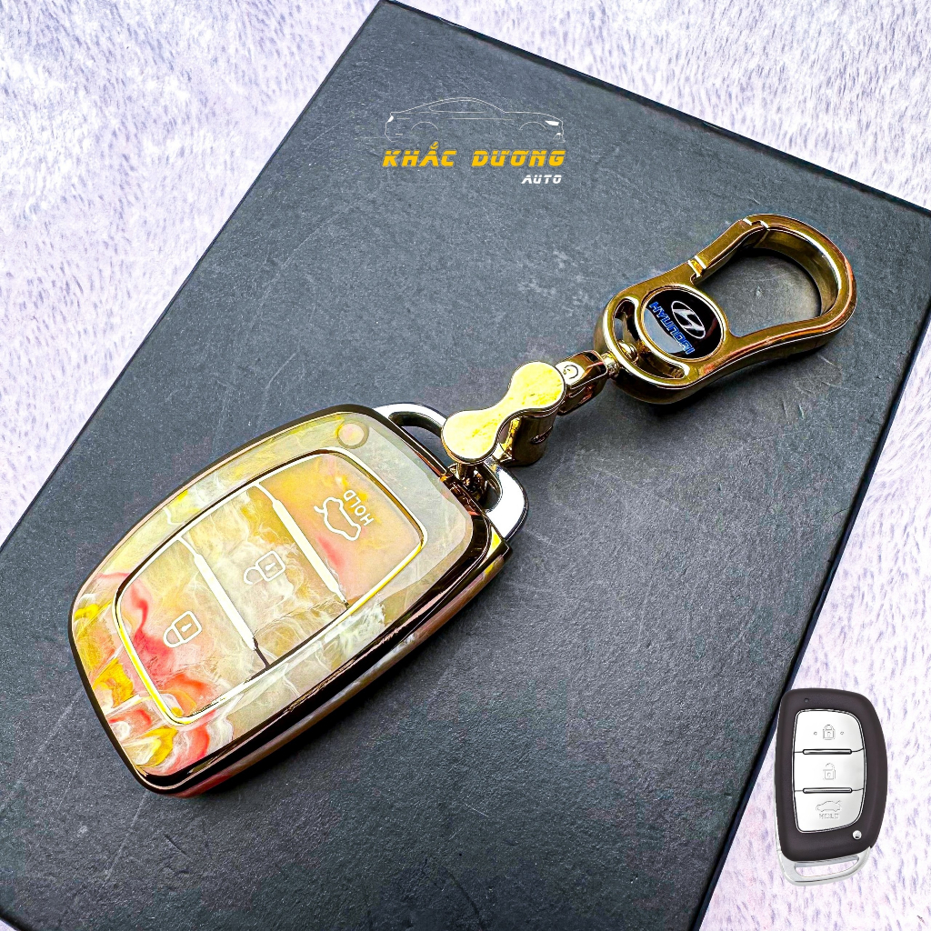 Ốp chìa khoá HYUNDAI I10 ELANTRA TUCSON vân đá hoa cương cao cấp sang trọng