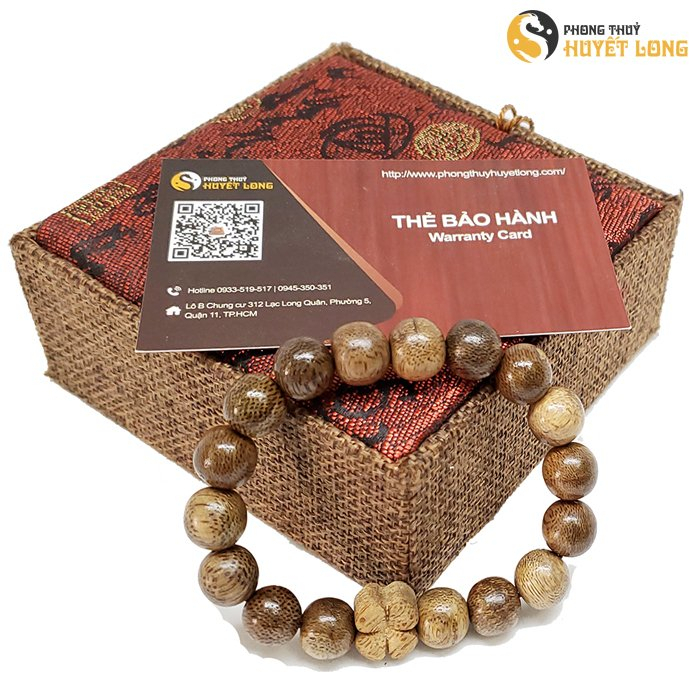 Vòng Tay Trầm Hương Hạt Tròn Mix Charm Gỗ, Vòng Phong Thủy Huyết Long
