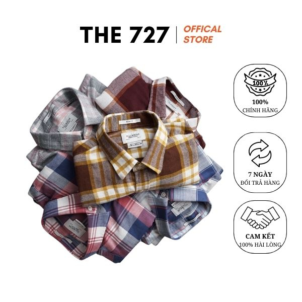 Áo sơ mi dài tay nam hàn quốc kẻ dạ đẹp cao cấp THE 727 TM.72