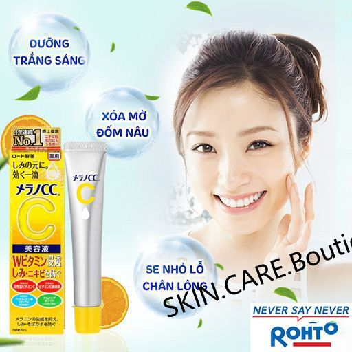 Tinh chất dưỡng trắng da chống thâm nám Melano CC Whitening Essence 20ml SERUM VITAMIN C ROHTO MELANO CC