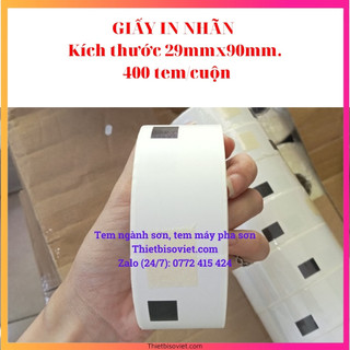 2 cuộn giấy in tem nhãn brother ql700/800 - kích thước 29mmx90mm