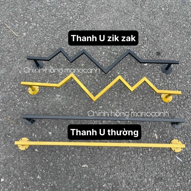 Thanh U treo quần áo loại sát tường. Chất liệu sơn tĩnh điện, inox bền đẹp, chắc chắn