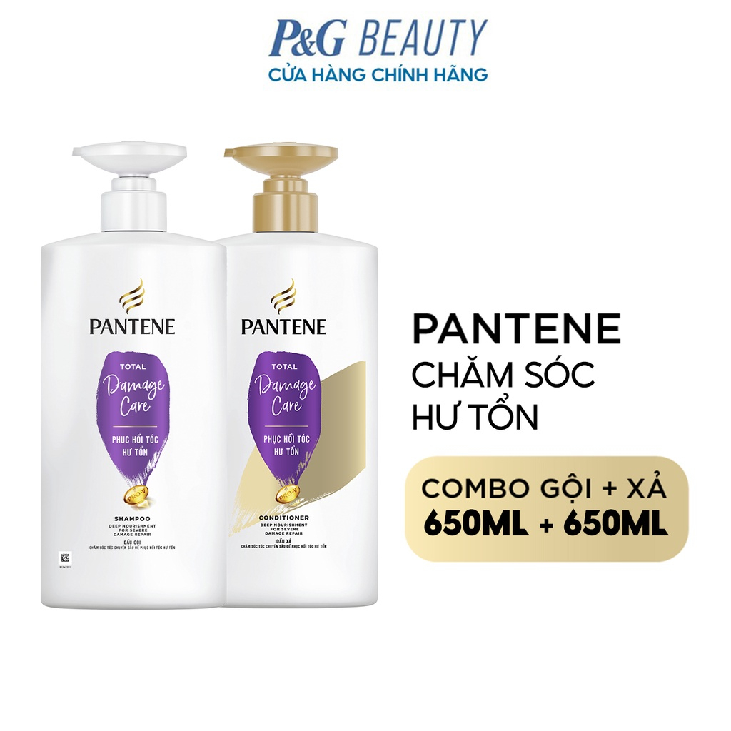 Combo Dầu Gội PANTENE ProV Chai 650ML/chai Và Dầu Xả PANTENE Chai 650ML/chai