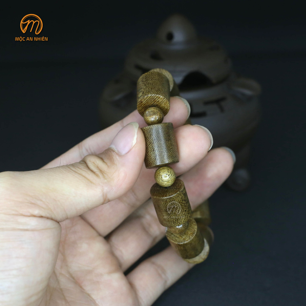 Vòng tay gỗ Trầm Hương đốt trúc thơm, vòng gỗ Trầm Hương đốt trúc chuẩn tự nhiên