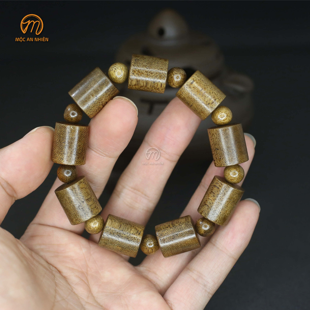 Vòng tay gỗ Trầm Hương đốt trúc thơm, vòng gỗ Trầm Hương đốt trúc chuẩn tự nhiên