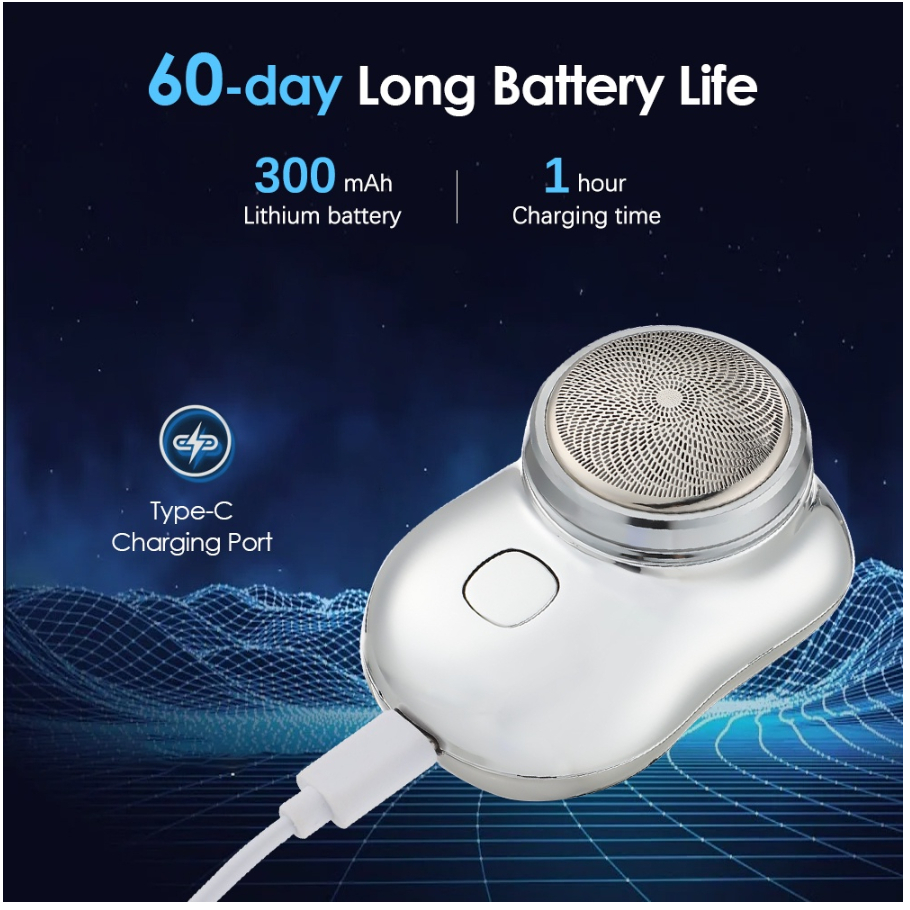 Máy Cạo Râu Điện Mini, Bản Nâng Cấp 6 Lưỡi Dao, Sạc Pin, Nhỏn Gọn, Chống Thấm Nước Cao Cấp IPX7 - Tiện Dụng Cho Nam Nũ