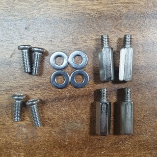 Cọc sắt mạ niken M4 và long đen lắp khung nhôm B4 chế quạt BLDC