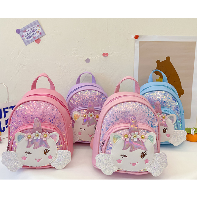 Balo mầm non hình Ngựa PONY đính kim sa cho bé đi mẫu giáo
