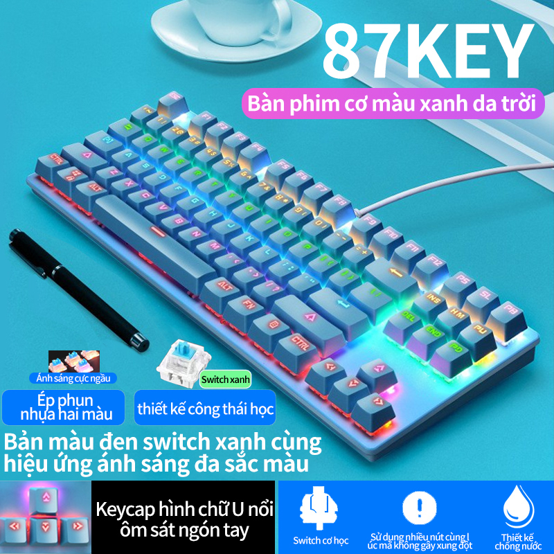 Bàn Phím Cơ Máy Tính Crack K2 PRO Led RGB 10 Chế Độ Khác Nhau, Chơi Game Dùng Văn Phòng Cực Đã,Nhựa 2 màu-Bảo hành