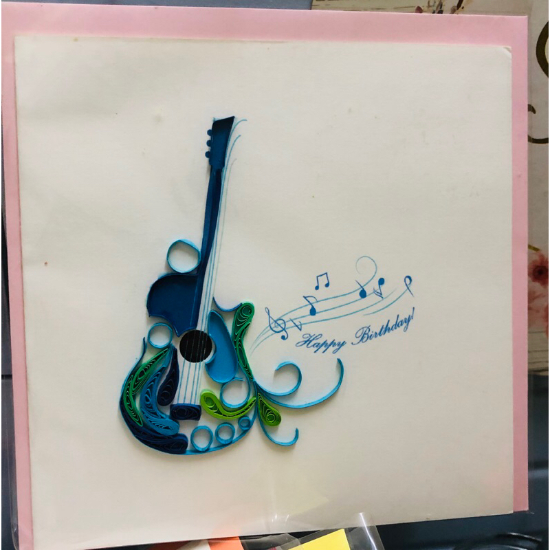 Thiệp Quilling cây đàn