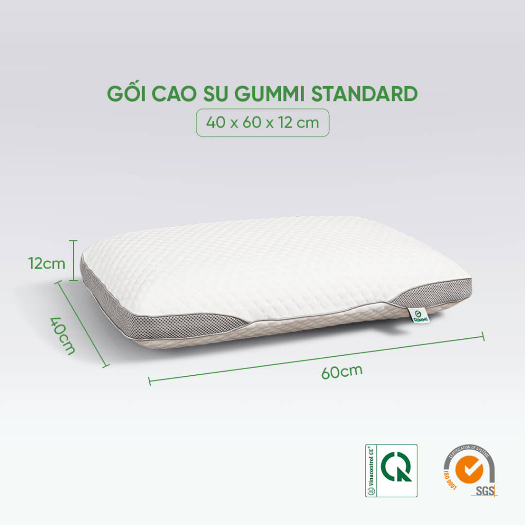 Gối Cao su Gummi Standard 37x58x9cm