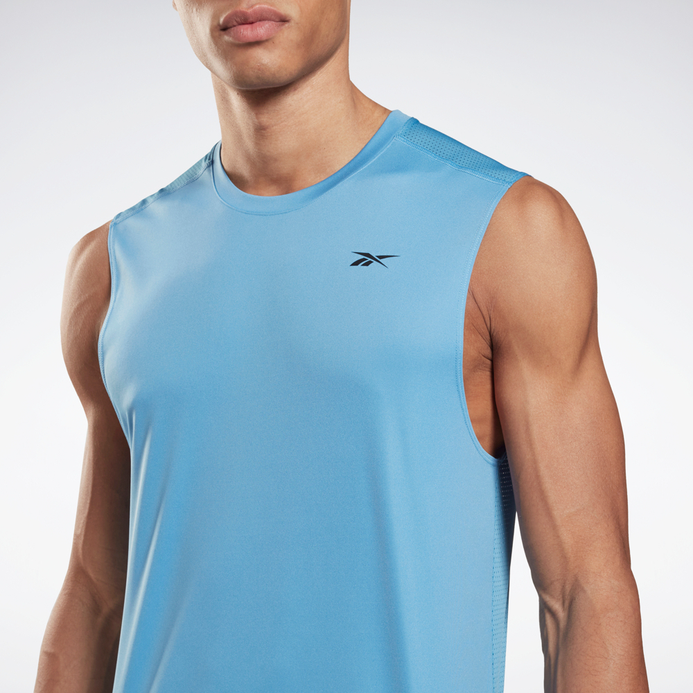 Reebok TRAINING Áo thun ba lỗ Tập luyện Nam Workout Sleeveless Tech Tee Màu xanh dương HA1124