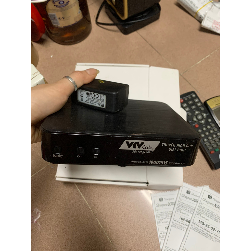 🌟ĐÃ QUA SD🌟 Đầu thu truyền hình cáp tivi vtvcab  KÈM NGUỒN 12V Điều khiển, remote