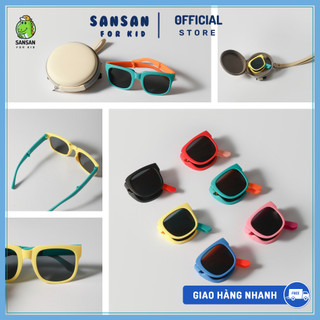 [HỘP ĐỰNG CAO CẤP] Kính gập chống tia UV cho bé, kính mát trẻ em du lịch, chất liệu an toàn cho mắt, chống tia cực
