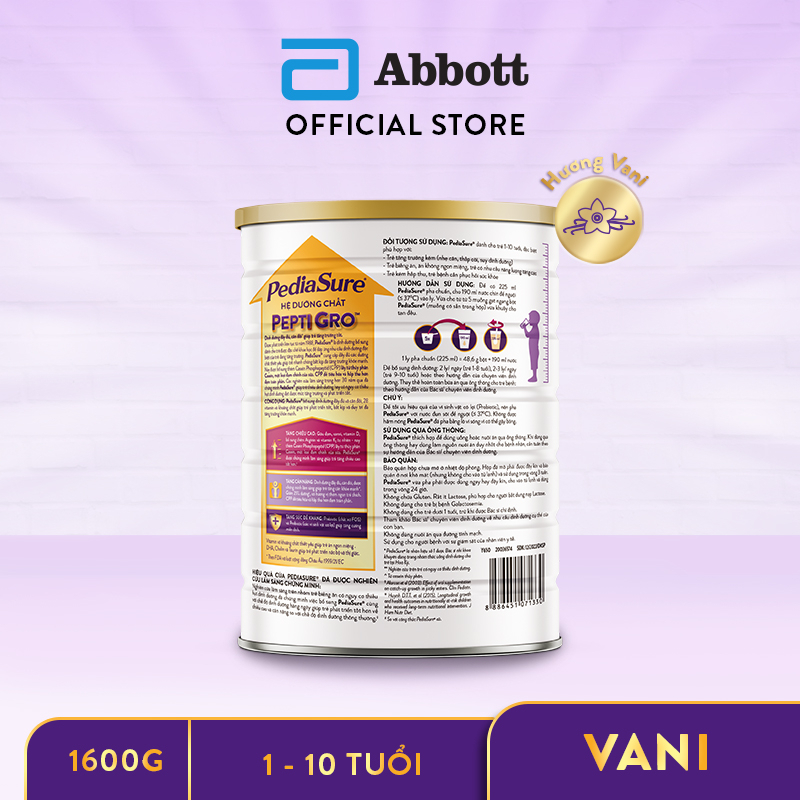 Sữa bột Pediasure 1.6kg hương vani