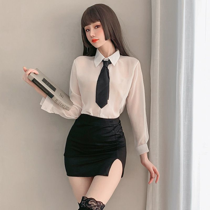 Bộ ngủ cosplay em thư ký quyến rũ siêu xinh H314 ️ Đồ ngủ hóa trang sexy ️ Đồ ngủ nữ