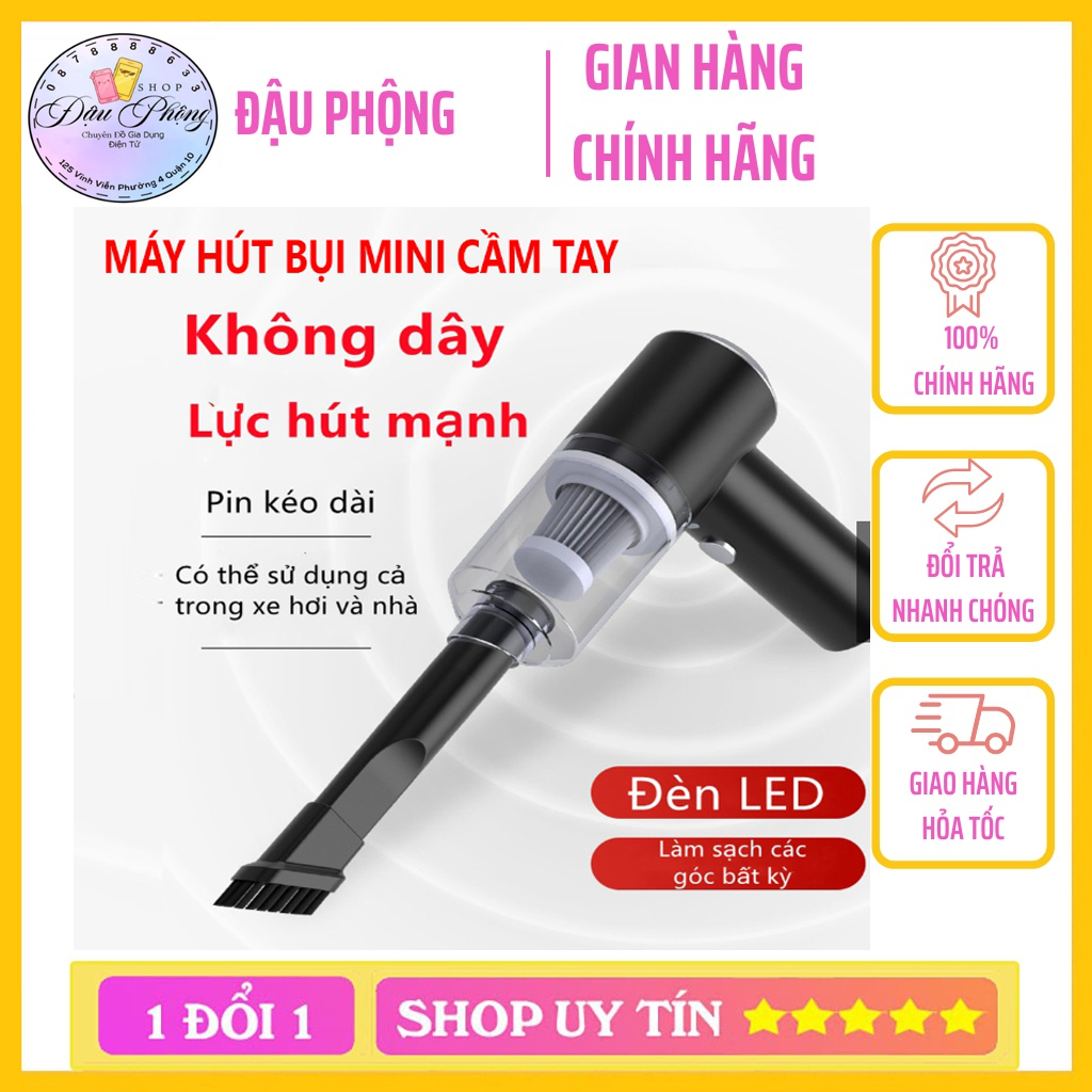 Máy Hút Bụi Vacuum Cầm Tay, Máy Hút Bụi Mini, Vệ Sinh Ô Tô, Gia Đình Không Dây Sử Dụng Pin Mẫu Mới