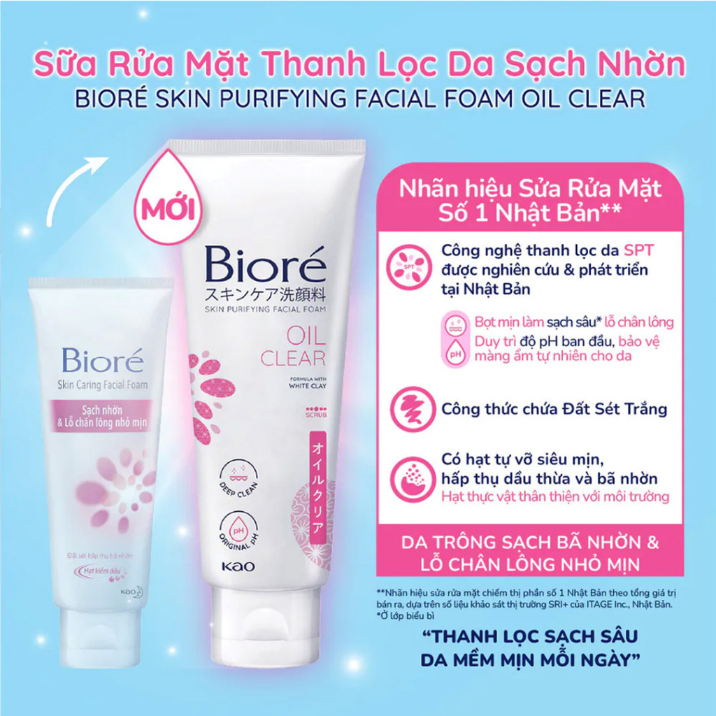 Sữa rửa mặt Bioré 100g