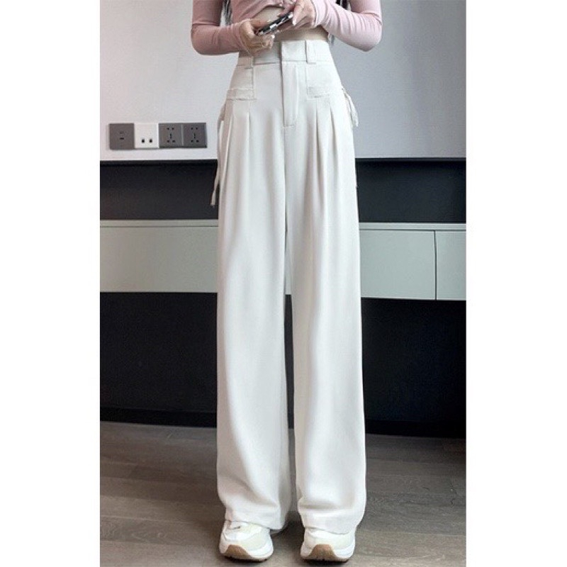 Quần suông túi ngang buộc dây chất tuyết mưa,quần ống suông phong cách kèm ảnh màu thật  Maia.clothes 2651