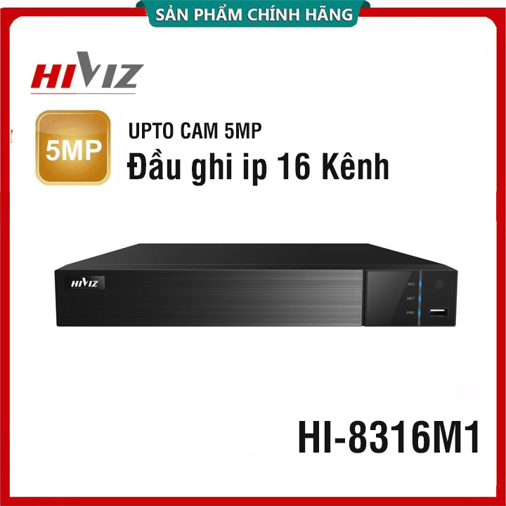 Đầu ghi hình IP 16 Kênh | 9 kênh Hiviz HI-8209M1, hỗ trợ camera tới 5.0mp - Hàng chính hãng