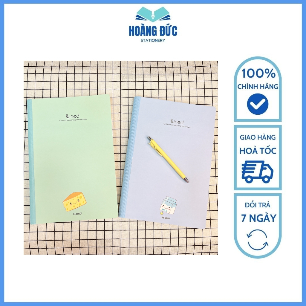 Vở kẻ ngang Klong may dán gáy A4 120 trang - MS: 849; 200 trang - MS: 850; 300 trang - MS: 851