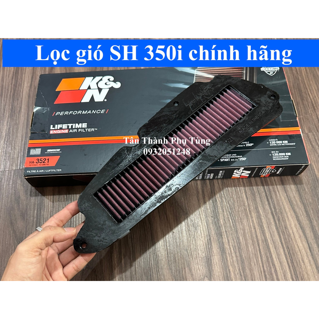 Lọc gió SH 350i K&N, ĐNA chính hãng phutungxe