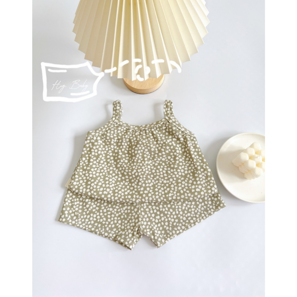 Bộ hai dây búp bê cotton tăm hoạ tiết dễ thương cho bé gái( có ảnh thật )