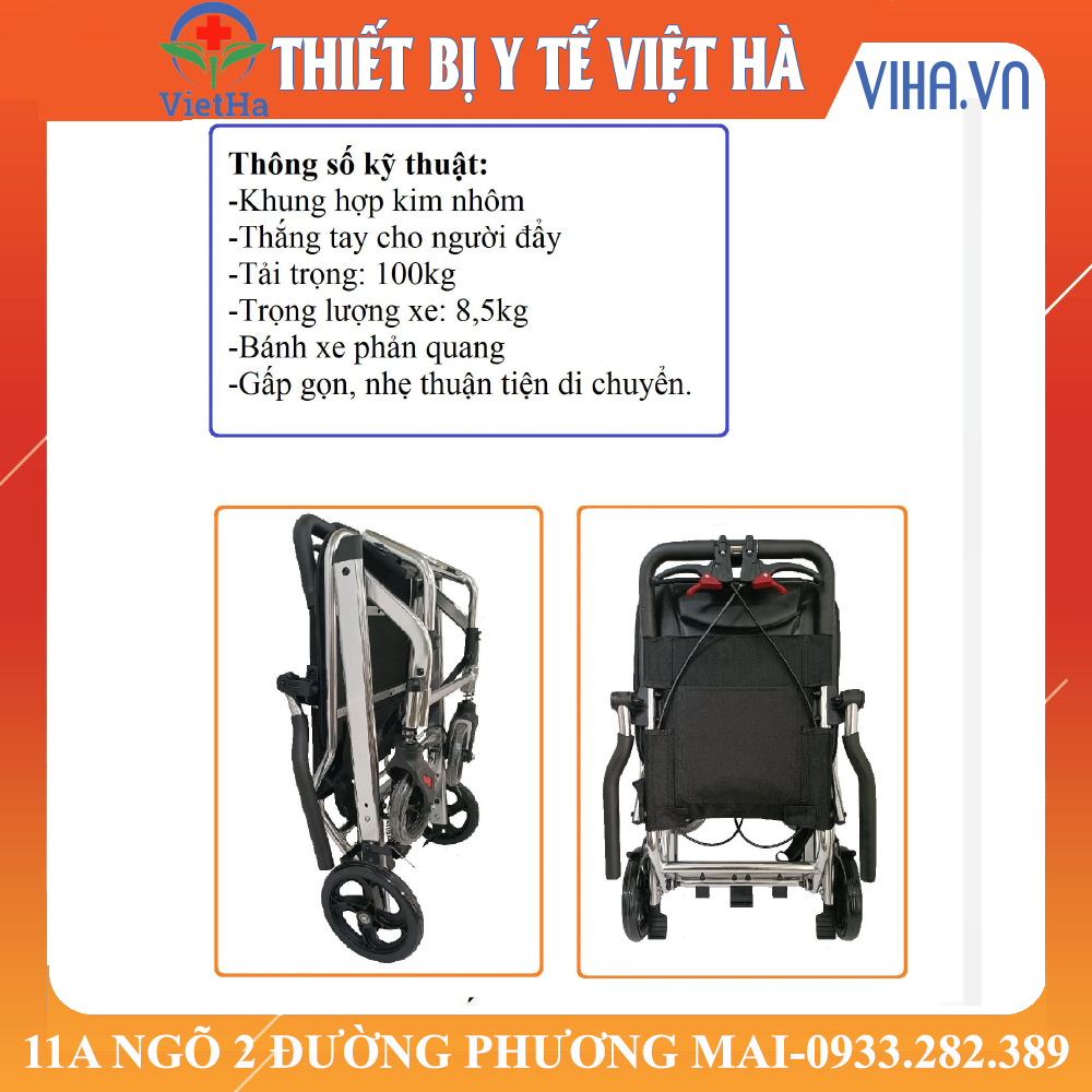 Xe Lăn Du Lịch Xách Tay Lucass X-69  Tải Trọng 100kg - Xe Đẩy Gấp Gọn 2023 Siêu Nhẹ Tiện Bỏ Cốp Xe Hoặc Đi Máy Bay