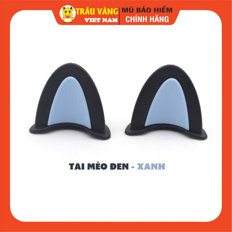Tai mèo gắn, custom mũ bảo hiểm nửa đầu, 3 phần 4, siêu cute, Trâu Vàng VN