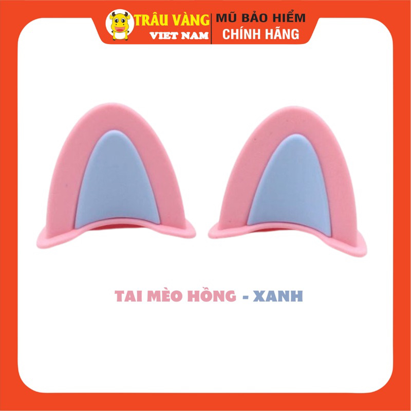 Tai mèo gắn, custom mũ bảo hiểm nửa đầu, 3 phần 4, siêu cute, Trâu Vàng VN