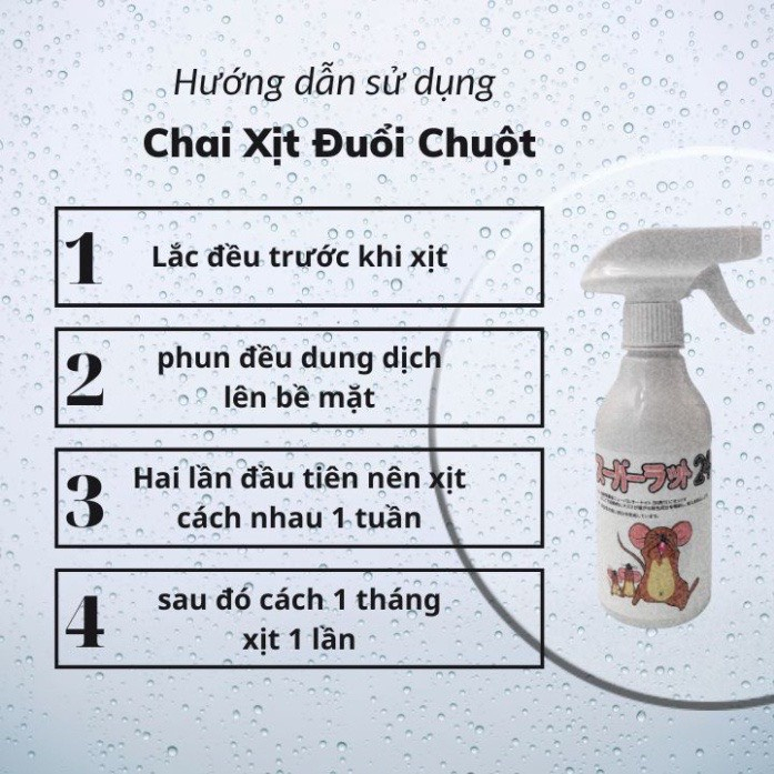 Xịt đuổi chuột SAMURAI hương bạc hà, Xua đuổi chuột hiệu quả, an toàn