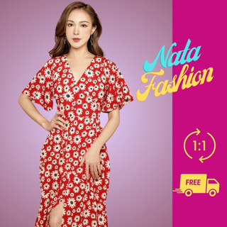 Đầm Hoa Nhí Dáng Dài, Đầm Đuôi Cá Mango Xẻ Giữa