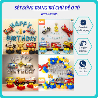 Sét bóng trang trí sinh nhật ô tô cho bé trai