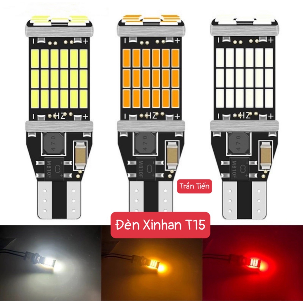 Đèn LED Xi nhan/Đèn Lùi Chân T15/T10 Cho Ô tô Xe máy Chíp 4014 Siêu sáng - 15w