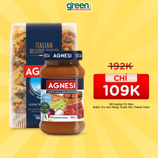 Nui xoắn 3 màu không gãy không dính cao cấp eliche tricolori Agnesi 500g, Combo nui sốt
