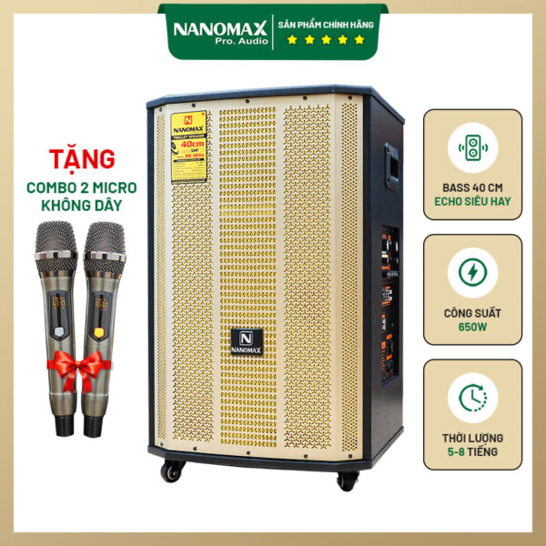 Loa kéo nanomax 15x6 bass 40cm 650w karaoke Bluetooth