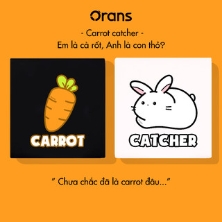 Áo đôi con thỏ và cà rốt Orans Carrot Catcher basic chất cotton 4C, FULLBOX