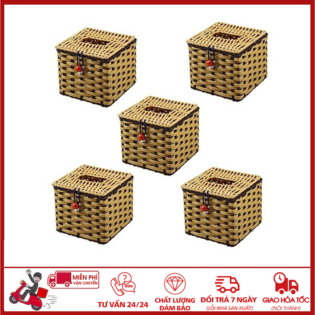 ⛔GIADUNGDUYLONG⛔ Hộp đựng giấy ăn đan bằng mây (LOẠI MÂY)
