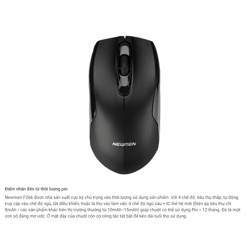 Chuột máy tính không dây Newmen F266 chính hãng sành điệu
